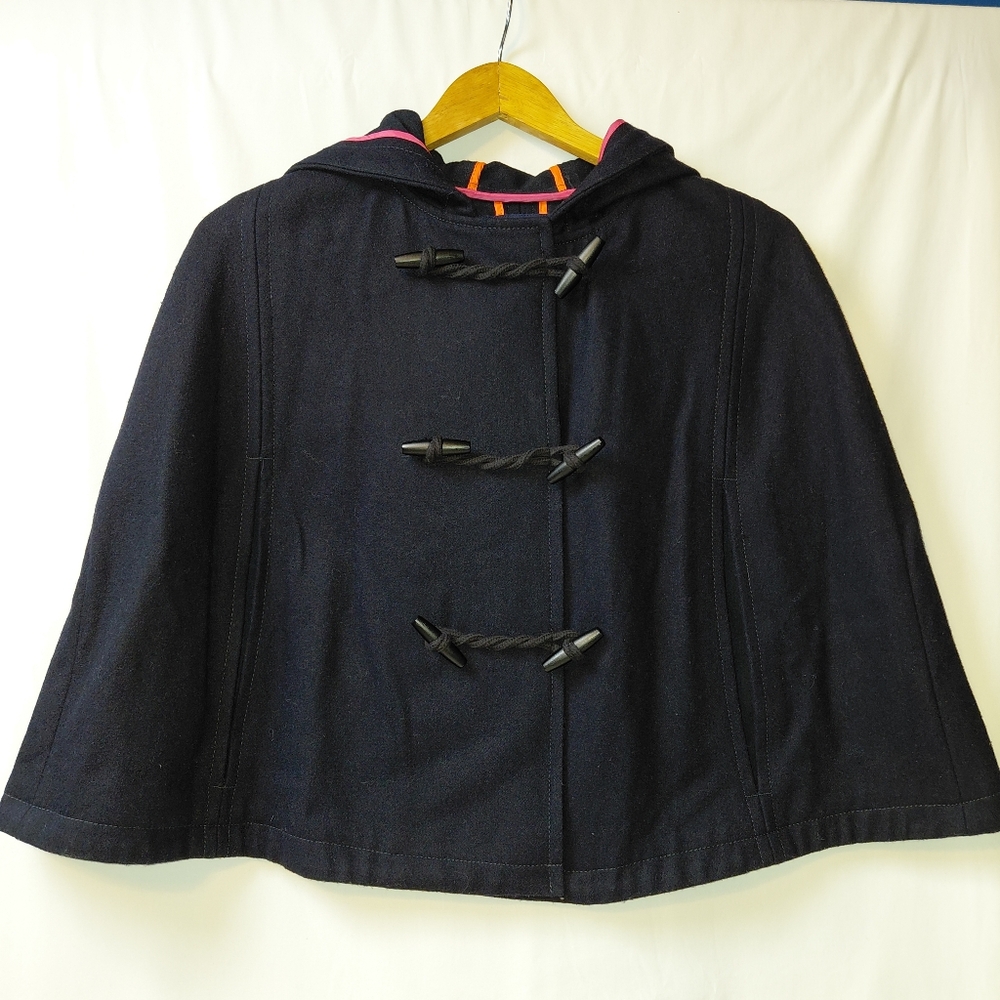 American‎ Eagle Hooded Capelet Toggle Closures Women's Sz Small Wool Blend Black